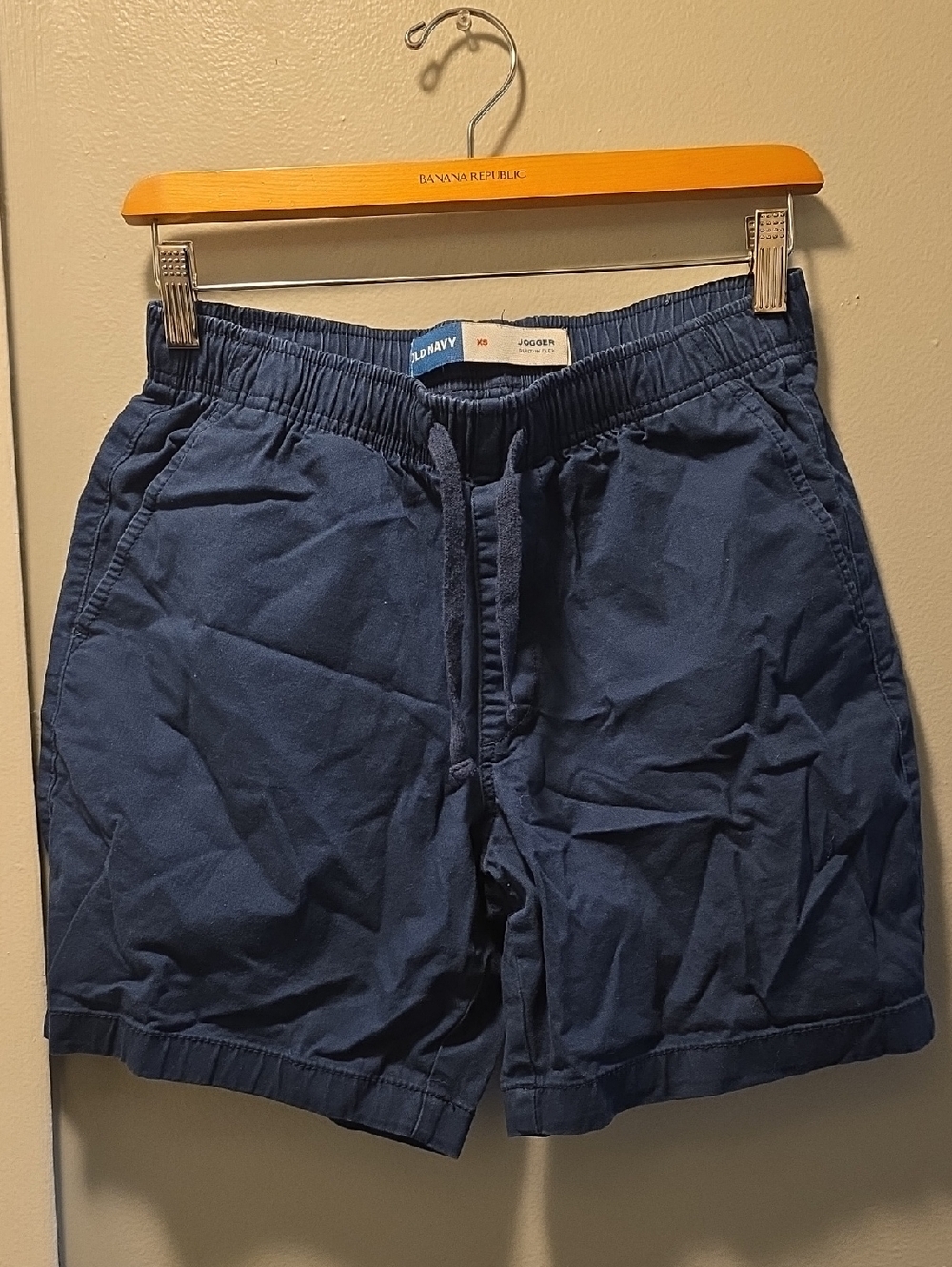 Old Navy Men's Dark Blue Drawstring Cotton Shorts